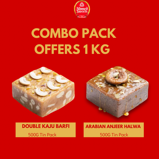 500G Double kaju barfi + 500g Arabian Anjeer Halwa