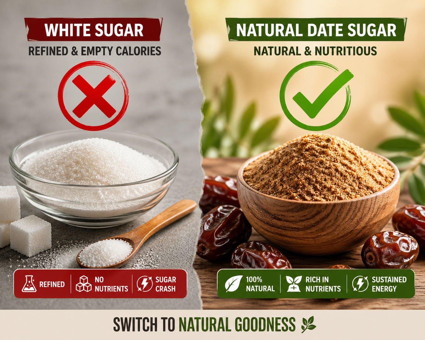 NATURAL DATE SUGAR (Healthy Replacement of White Sugar)